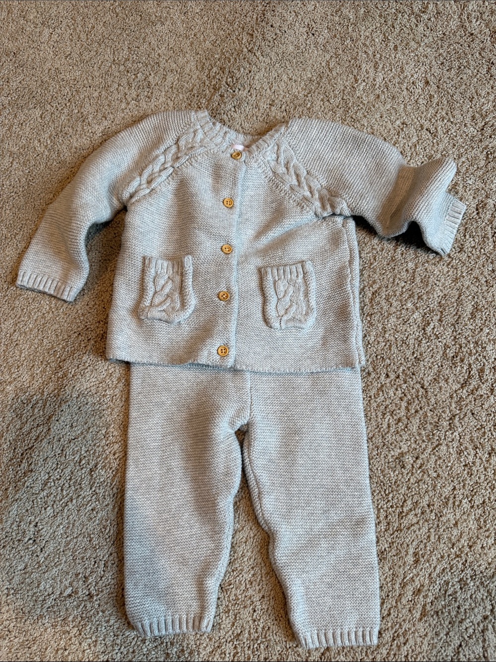 Tommy Bahama Neutral Knit Baby Cardigan & Pants Set